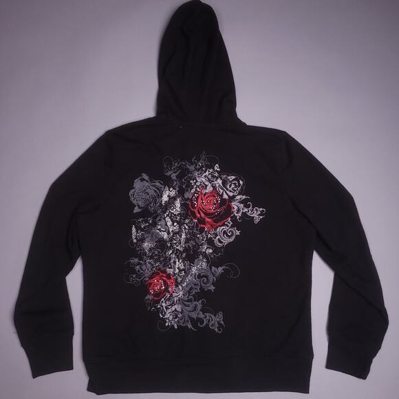 Vintage y2k French Laundry Petite solid studded detail Zip Up hoodie - Picture 5 of 7